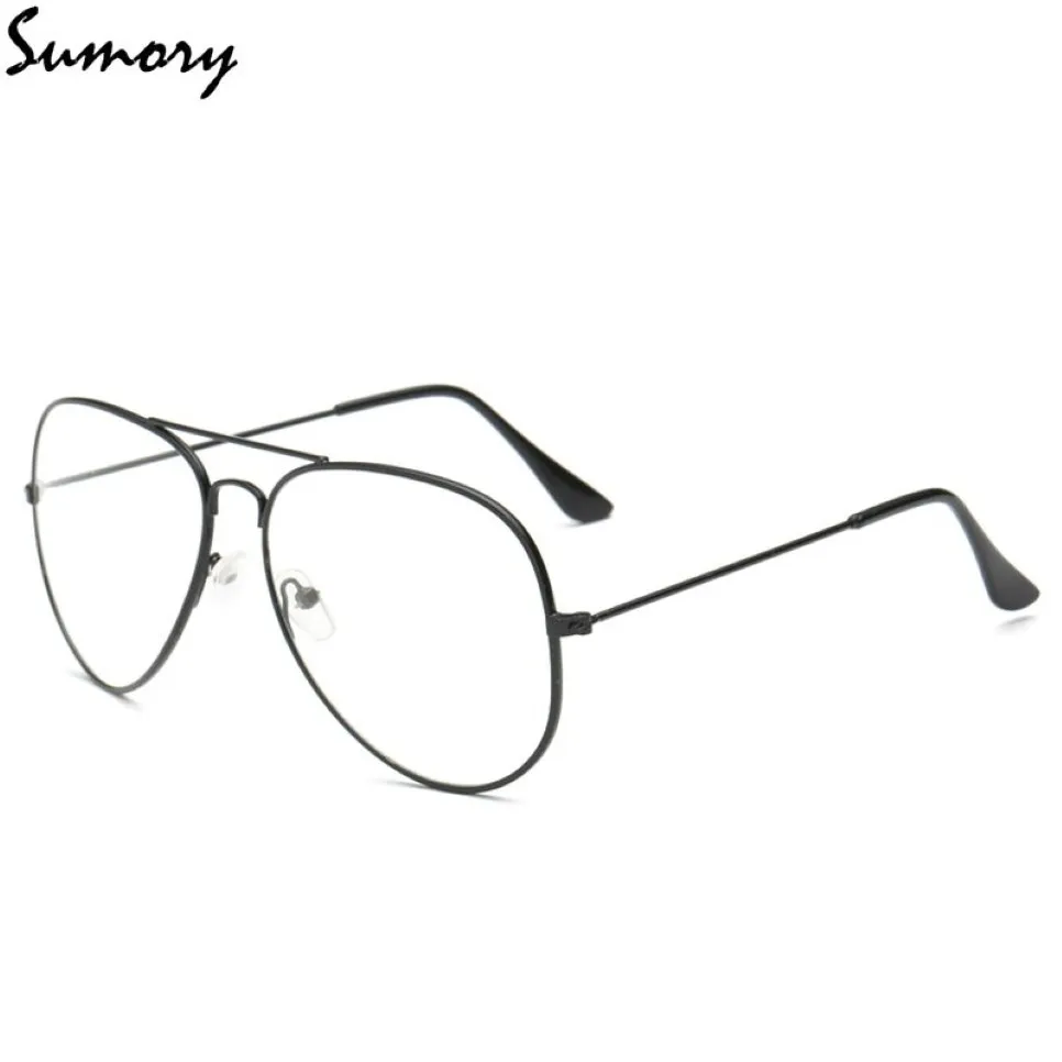 Mode Pilot Brillen Rahmen Einfache Gläser Frauen Männer Vintage Marke Klar Nerd Brille Legierung Rahmen Unisex Brillen Hohe Qualität268h