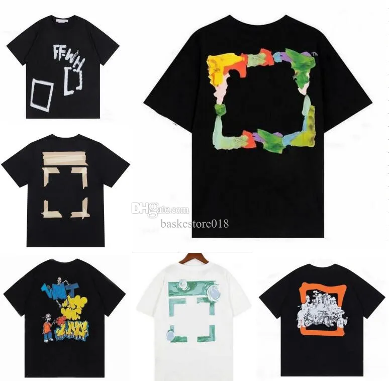 サマーTシャツメンズレディスデザイナーオフTシャツルーズティートッツマンカジュアルシャツラグリス衣料品ストリートウェアショーツスリーブポロスTシャツS-Xオフホワイト6B