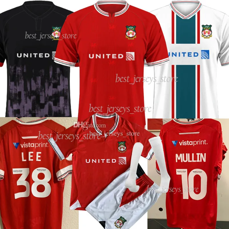 23/24 WreXHam LEE MULLIN Voetbalshirts FLETCHER PALMER DALBY Crysau pel Droed DAVIES JONGE Heren Kindertenues sokkensets 2024 Thuis Uit Derde Voetbalshirt Maillot Foot