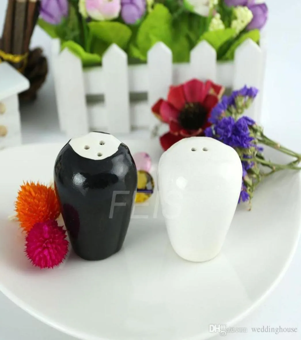 FEIS Whole 2pcs bride and groom ceramic salt and pepper shakers wedding favors and gifts kitchen seaon3115652