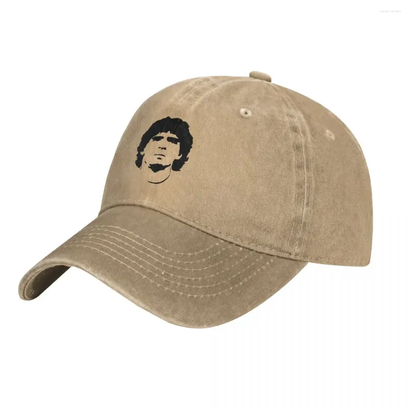 Bola bonés Diago Maradona Boné de beisebol clássico angustiado denim lavado headwear para homens mulheres exercícios ao ar livre não estruturados chapéus macios