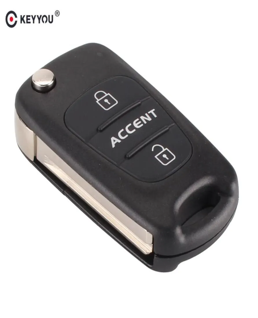 Flip Folding Remote Key Shell Case 3 Buttons Fit For Hyundai Accent Keyless Entry Fob Cover Car Alarm Housing2004430