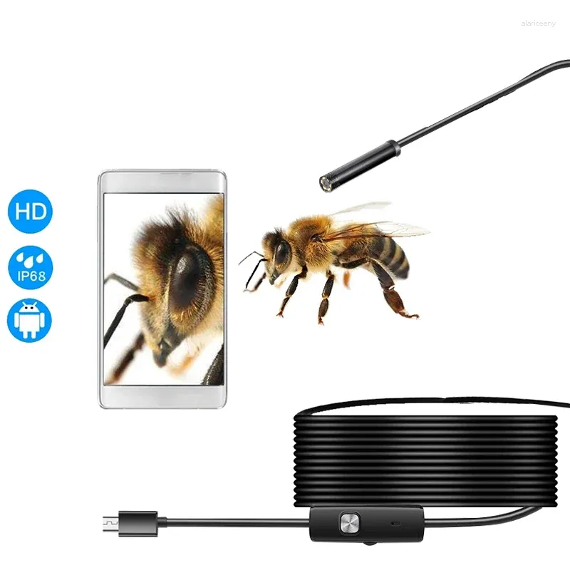 Endoskopkamera med ljus 1080p HD Borescope LED -lampor 5,5 mm IP67 Vattentät inspektion för Android