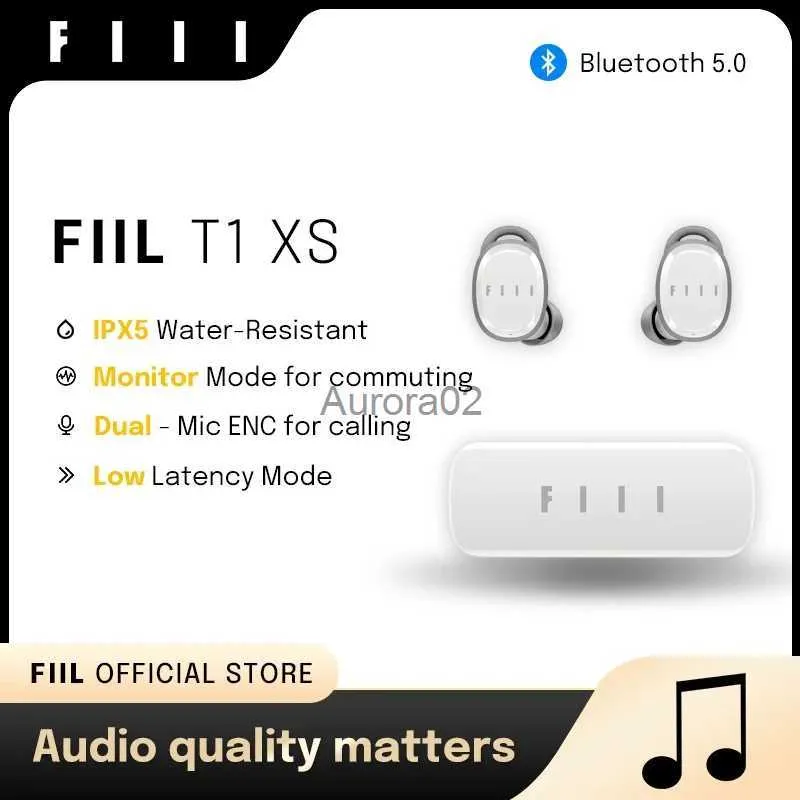 携帯電話イヤホンfiil t1xsワイヤレスBluetooth 5.0デュアルマイックエンシップノイズキャンセルスポーツヘッドフォンACC Earbuds低レイテンシーヘッドセットYQ240219