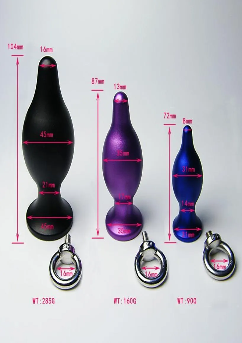 NUOVO Butt Plug in alluminio Gancio anale in metallo Palla giocattolo Fisting Toys Jeweled Bondage Gear Prodotti del sesso in metallo4620188