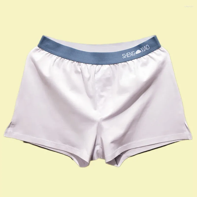 Sous-vêtements Hommes Doux Lâche Pur Coton Respirant Boxer Solide Sous-Vêtements Bref Taille Moyenne Culotte Short Simple Mâle Arro Pantalon