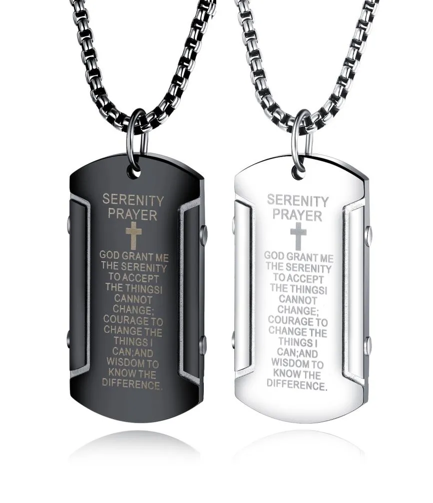 Fabriek die militaire kettingen verkoopt in Europa en Amerika retro schrift roestvrijstalen herensieraden modetrend ketting2132047