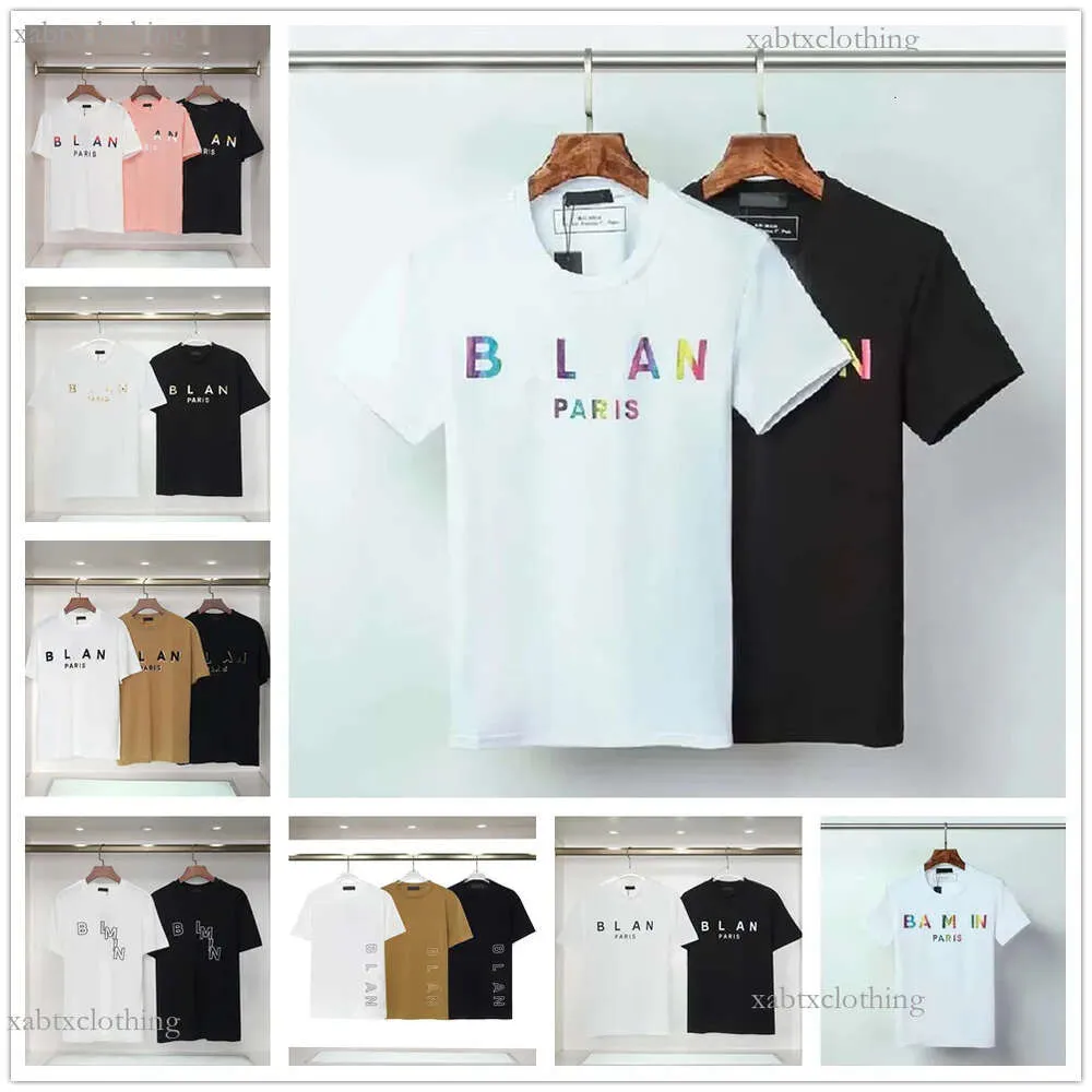 Nowy designerka koszulka Tshirt luksus męskie Balencaigaitys T-shirt czarne białe kolorowe litery Czyste bawełniane oddychanie oddychające rękawy przeciwbrzeżne mężczyźni kobiety