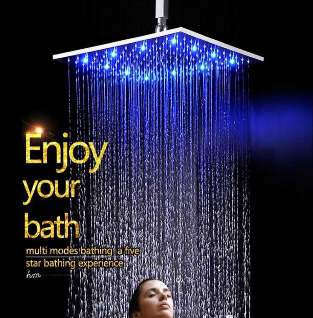 China Factory Supply Water Glow LED Color Change According To Water Temperature Bathroom Square Shower Head5845919