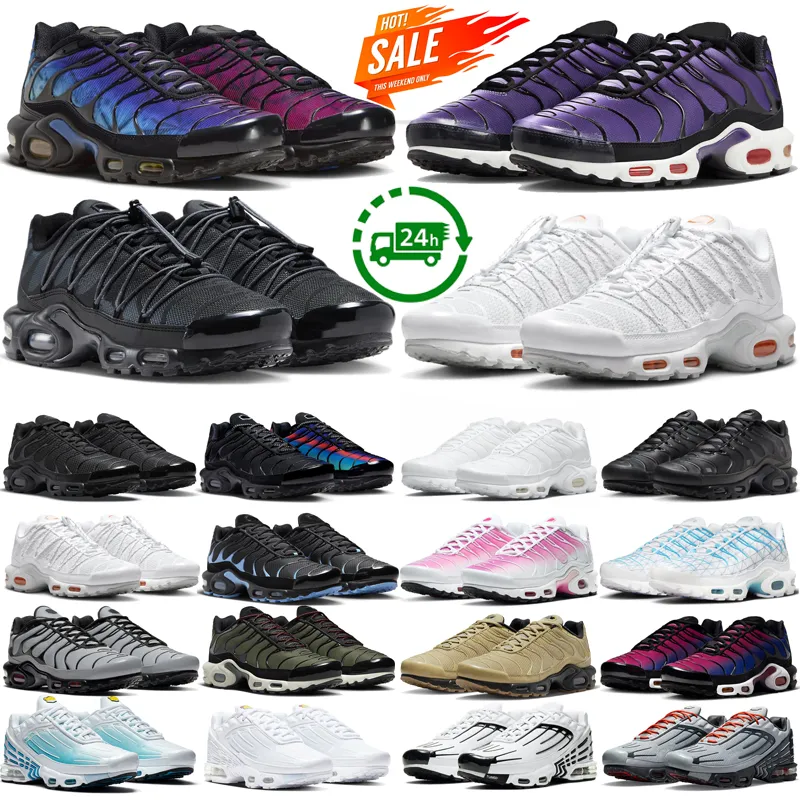 TN Plus 3 Terrascape TNS Running Shoes Män kvinnor TNS 25 -årsjubileum Triple Black Clean White Rainbow Outdoor Sports Sneakers