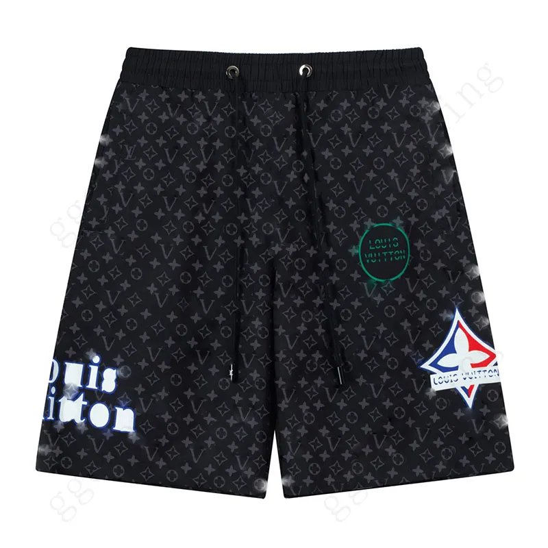 Designer Mens Fashion Beach Half Pants Monogram Pointillism Printed Nylon Swim Shorts Extra Large Oversize Men Vacation Casual Shorts