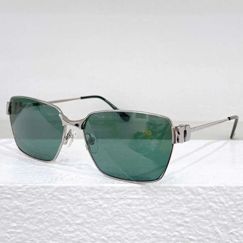 패션 디자이너 여성 스퀘어 선글라스 BB0374SK Aviator 레트로 선글라스 여성 금속 프레임 녹색 렌즈 UV400 로고 파티 섹시한 레이디 안경