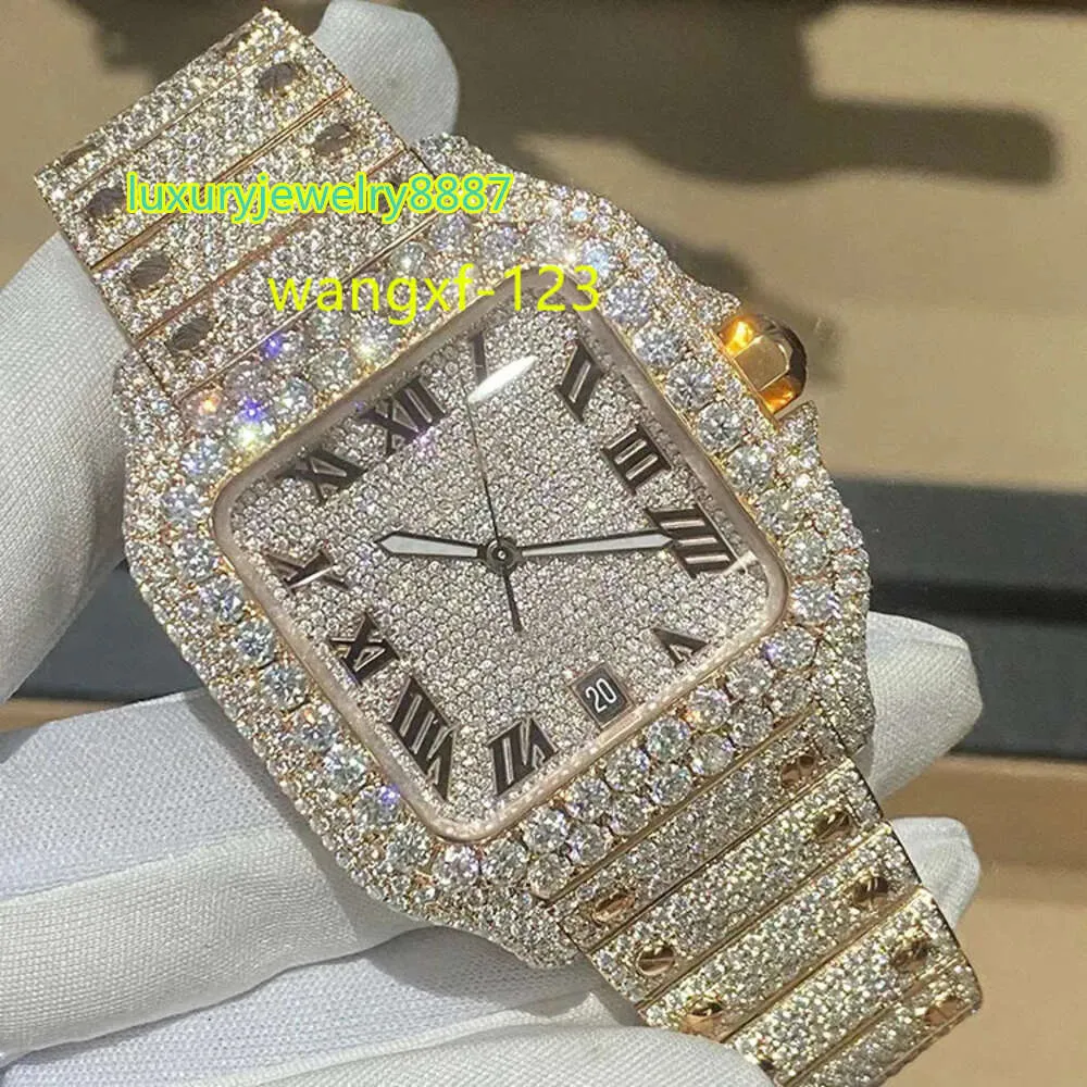 Luxury Custom vvs moissanite men watch Iced out GRA Certified Moissanite Diamond Bust Down Hip Hop Jewelry Watch
