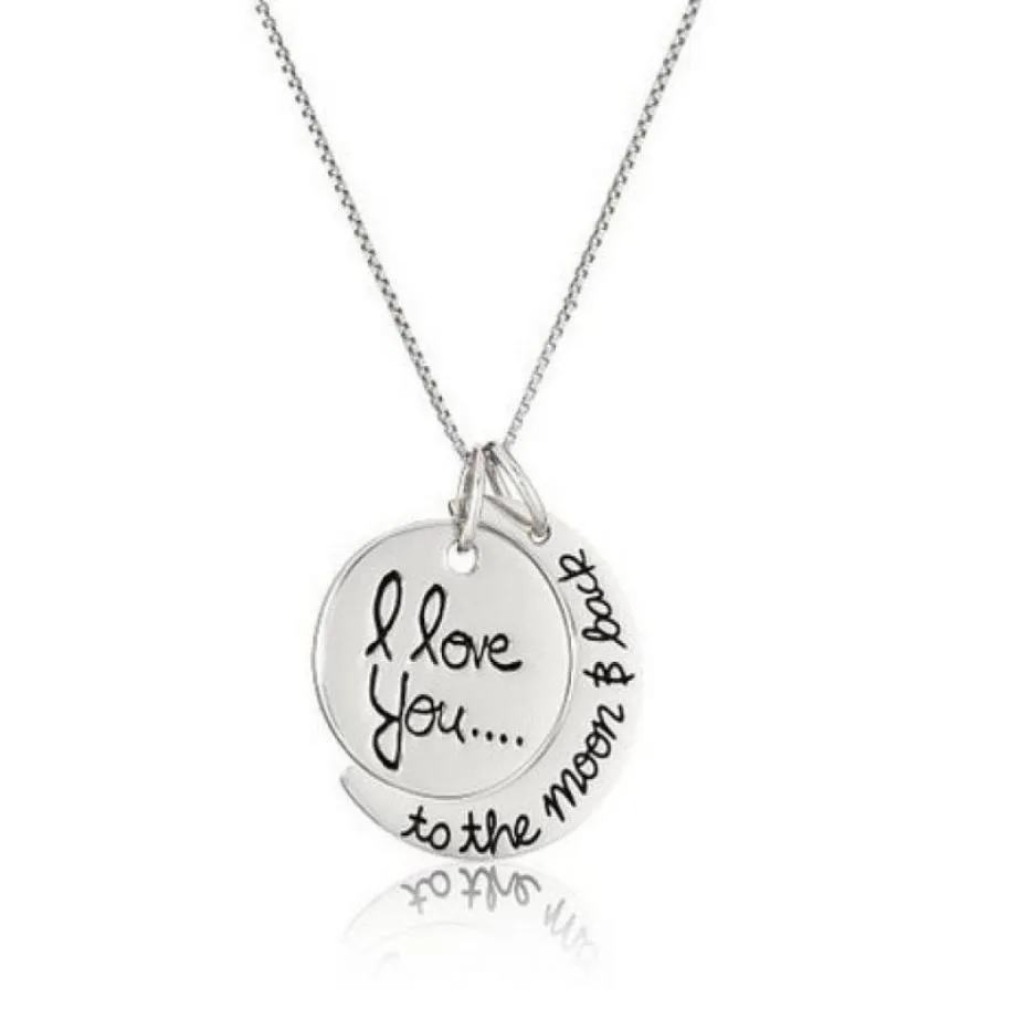 Moon Necklace I Love You to the and Back For Mom Sister Family Pendant Valentine039S Day Present20073713946084
