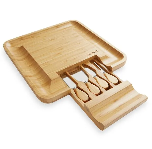 Bamboo Cheese Cutting Board Knife Gift Set Wooden Charcuterie Meat Serving Tray9863710
