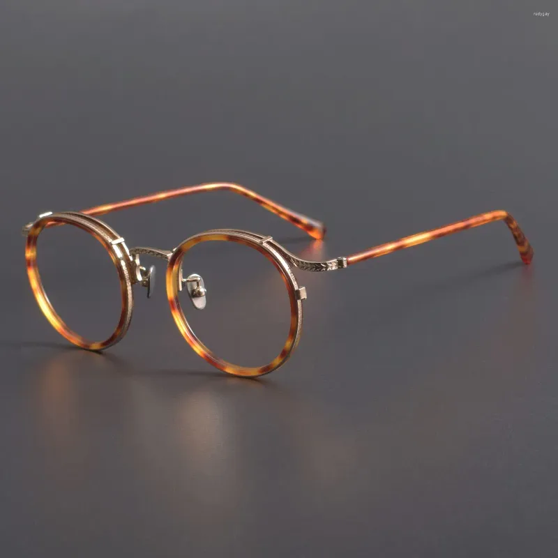 Lunettes de soleil en acétate pour myopie, verres optiques ronds Vintage pour hommes et femmes, monture Anti-lumière bleue, lunettes de Prescription