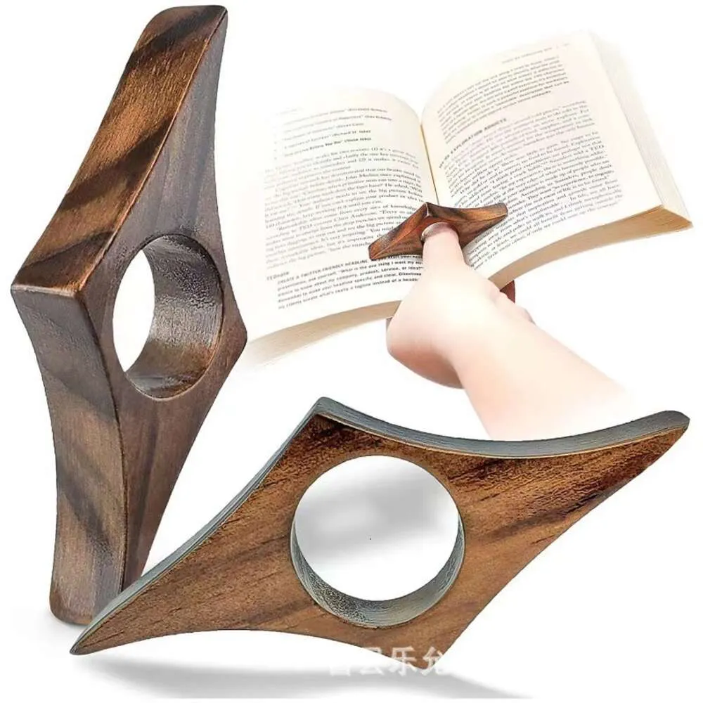 Kreatywne odczyty stałe pod ciśnieniem drewno drewniane pierścień z jedną ręką narzędziową książkę klamra 7772