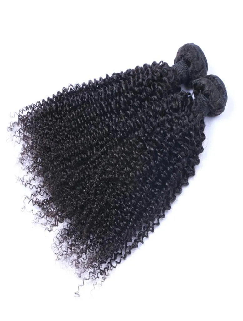 Fasci di capelli umani ricci crespi brasiliani Capelli Remy non trattati tesse doppie trame 100gBundle 2bundlelot Estensioni dei capelli8959913