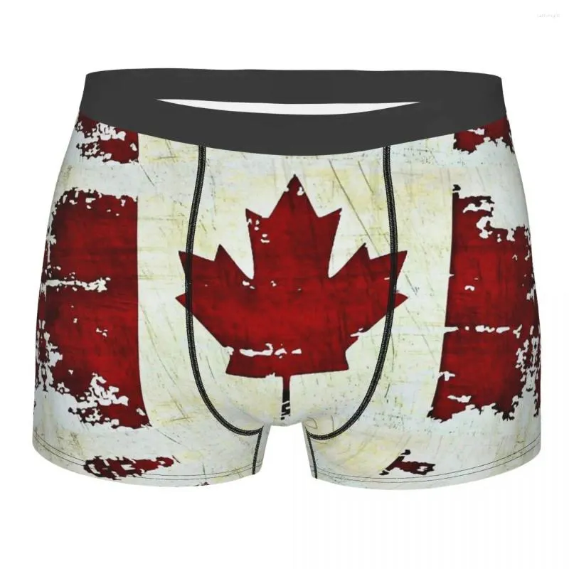 Sous-vêtements Canada drapeau national Homme culottes sous-vêtements pour hommes imprimés Shorts Boxer slips