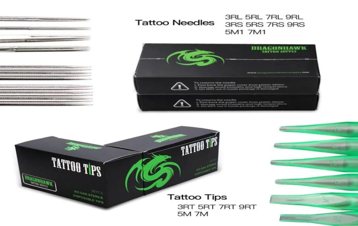 100 aiguilles de tatouage jetables de tailles mixtes stérilisées 100 x comptes d'embouts jetables de tatouage assortis284l5207203