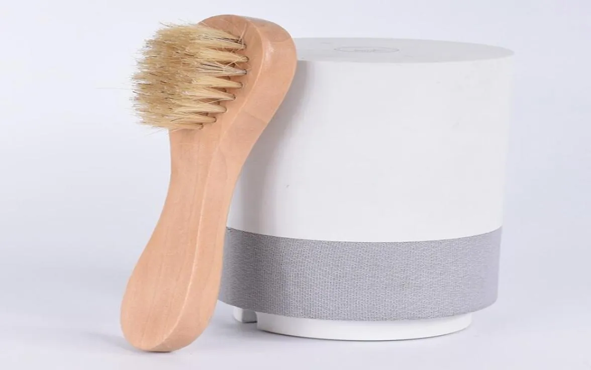 Brosse nettoyante pour le visage pour exfoliation du visage Poils naturels Brosses exfoliantes pour le visage pour brossage à sec avec manche en bois AHF8999375106