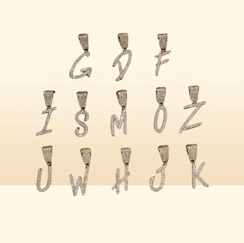 Gold Silver AZ Letters Pendant Necklaces Whos Initial Micro Letter Charm for Men Women with 24inch Rope chain2857238