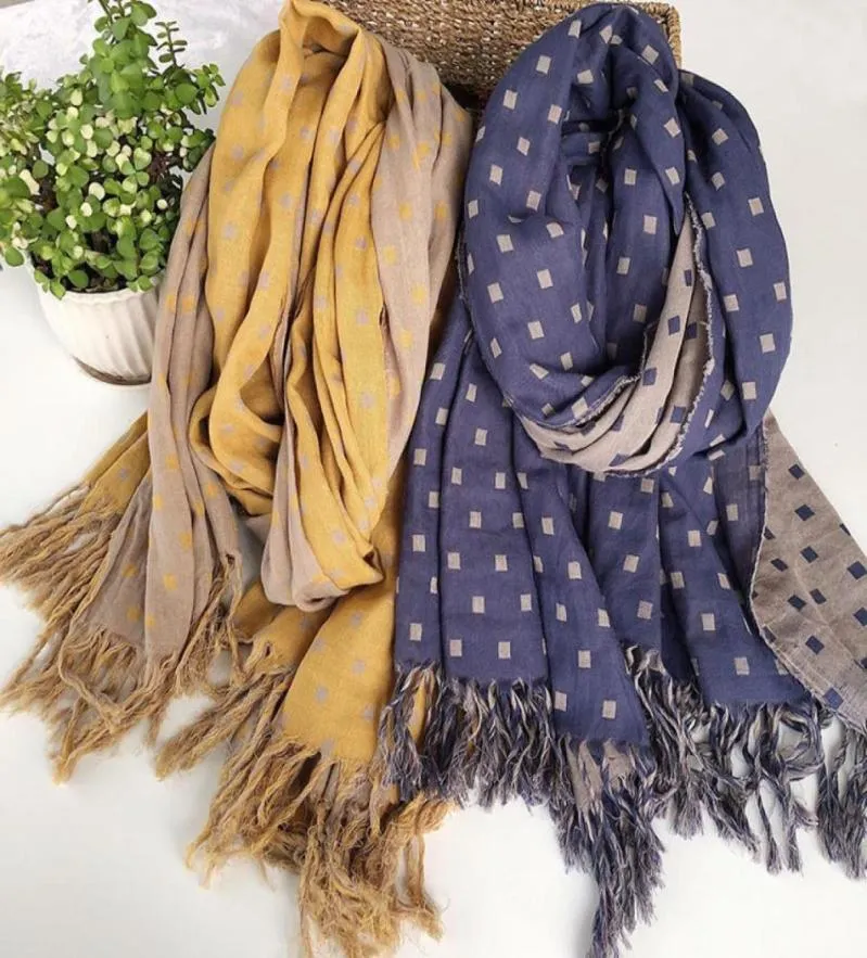 Winter katoenen sjaal heren en dames vintage sjaal warme dubbele lagen geruite verdikte deken wrap retro mode46957325039873