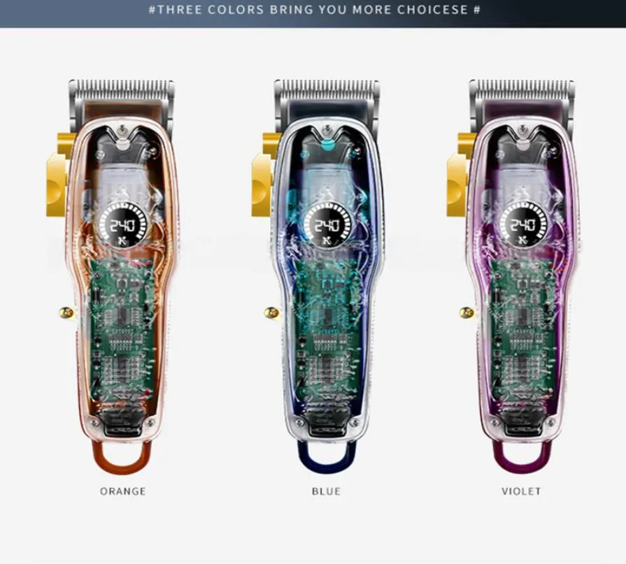 Kemei KM2709PG Профессиональная электрическая машинка для стрижки волос Перезаряжаемый ЖК-дисплей USB-зарядное устройство Триммер для мужчин Беспроводная машинка для стрижки Color1820311