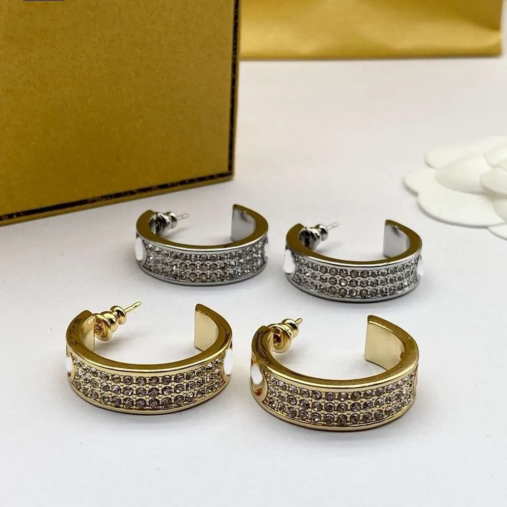 Модные брендовые ювелирные серьги, серьги нового типа с буквой c, полные бриллианты для женщин и представителей британского меньшинства, высококачественная серебряная игла