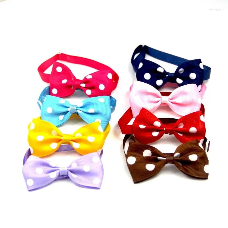 Dog Apparel Adjustable Pets Dots Pattern Ribbon Bow Ties Cute Puppy Small Dogs Cats Colorful For Collar Pet Grooming Supplies