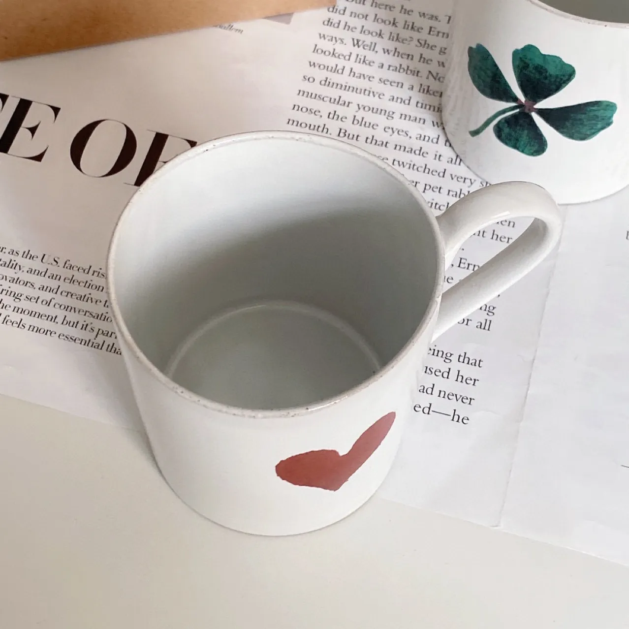 Tazza da caffè Nordic Love Mug di fascia alta in ceramica Illusory Love Girl