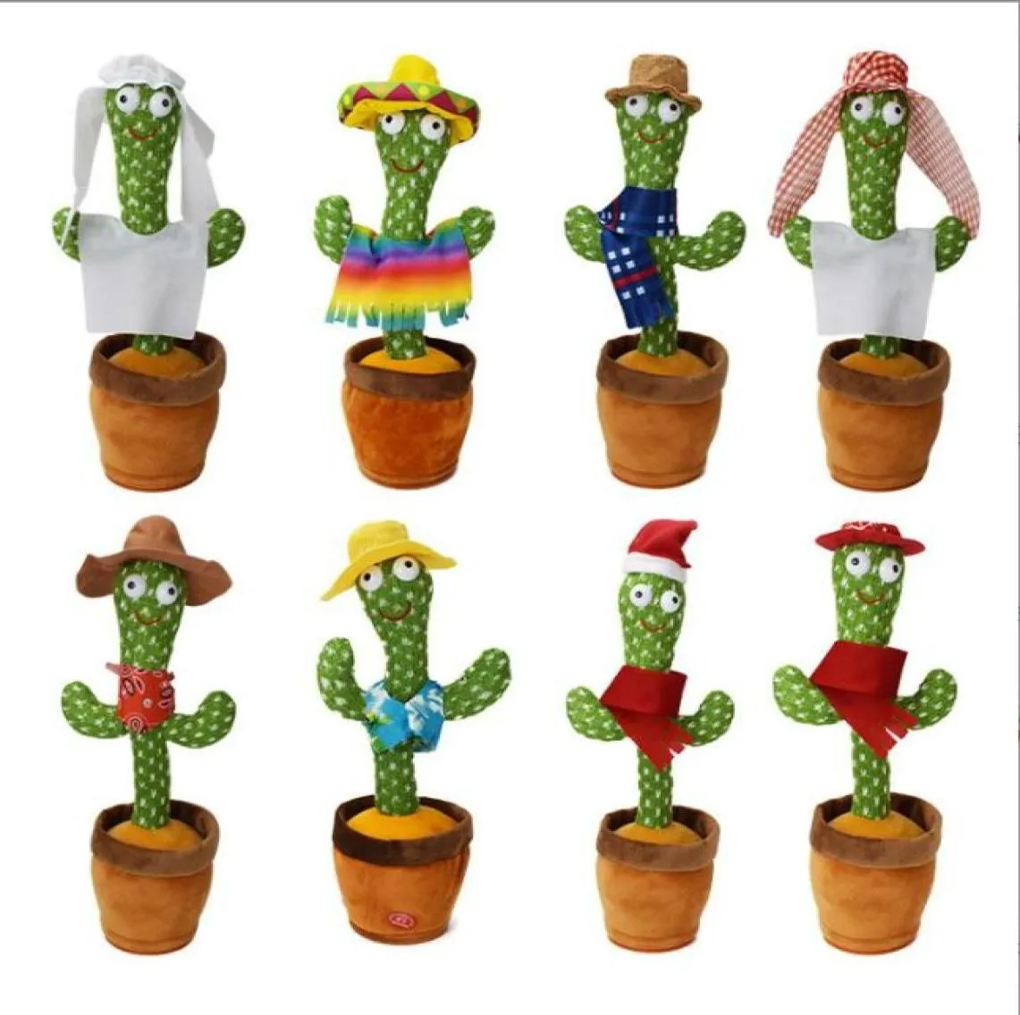 Novelty Games Toys Dancing Talking Singing Cactus Stuffed Plush Toy Electronic with Song Potted Toy For kids and Adu4526212