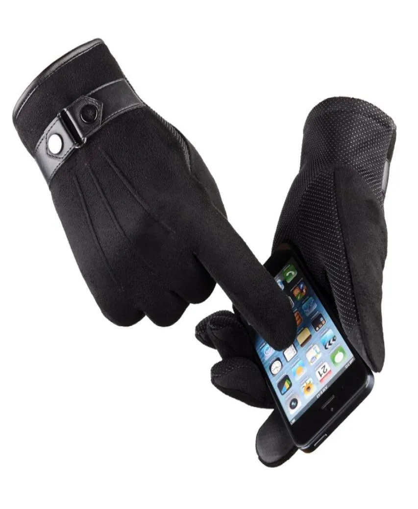 Gants pour écran tactile de haute qualité unisexe polaire coupe-vent hiver gants économiques pour smartphone temps froid imperméable à l'eau coupe-vent 34687101