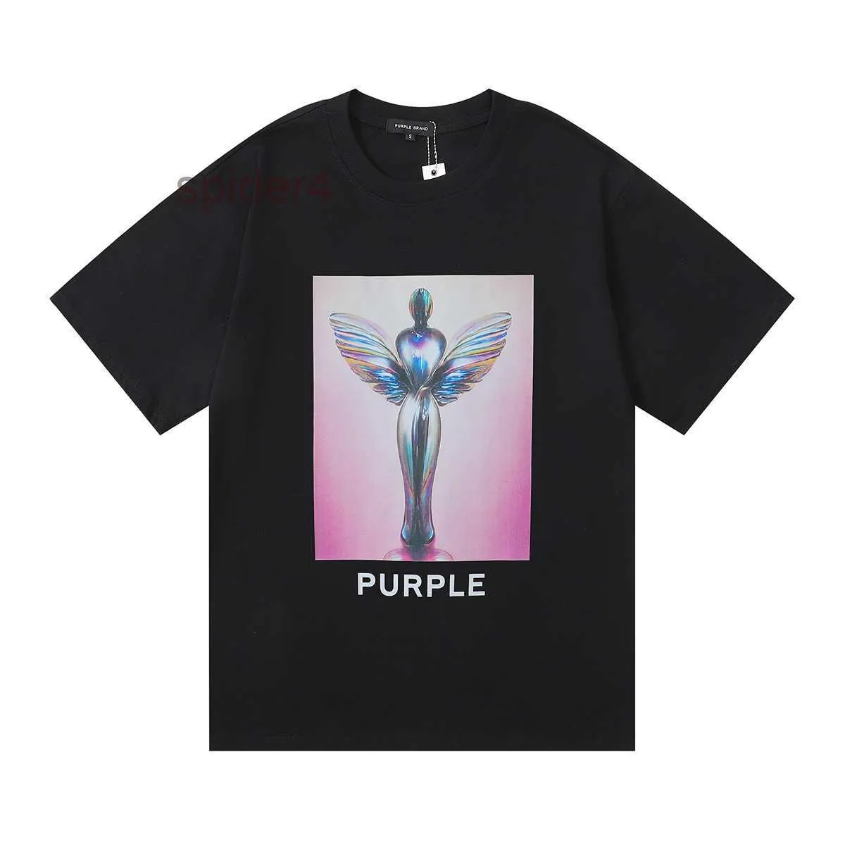 Cotton Letter Purple T-shirt Multi-color Print Designer Loose Casual Men's and Women's Short Sleeve High Street Hip Hop Movement Breathable Shirt S-xl 17 ARNX