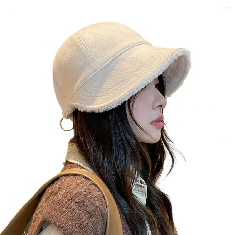 Berets Thermal Hat Winter Fisherman Soft Plush Women's Wide Brim Anti-slip Sun Protection Cold Resistant For Outdoor