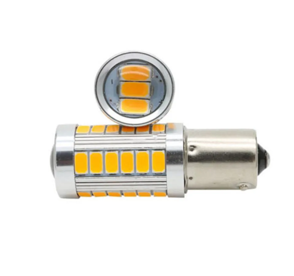 4Pcs Amber 12V 1156PY Stop light BAU15S PY21W 33SMD 150 Degree White Yellow Red Bulb 1156 Car LED signal Brake up Parking Lamps9320106