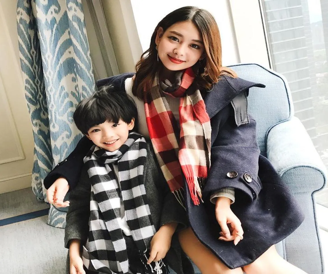 2019 Plaid Scarf Children Winter Shawls warm foulard for child Cashmere Neck Wraps Unisex Retro Lattice echarpe Kids Scarves bufan8097408