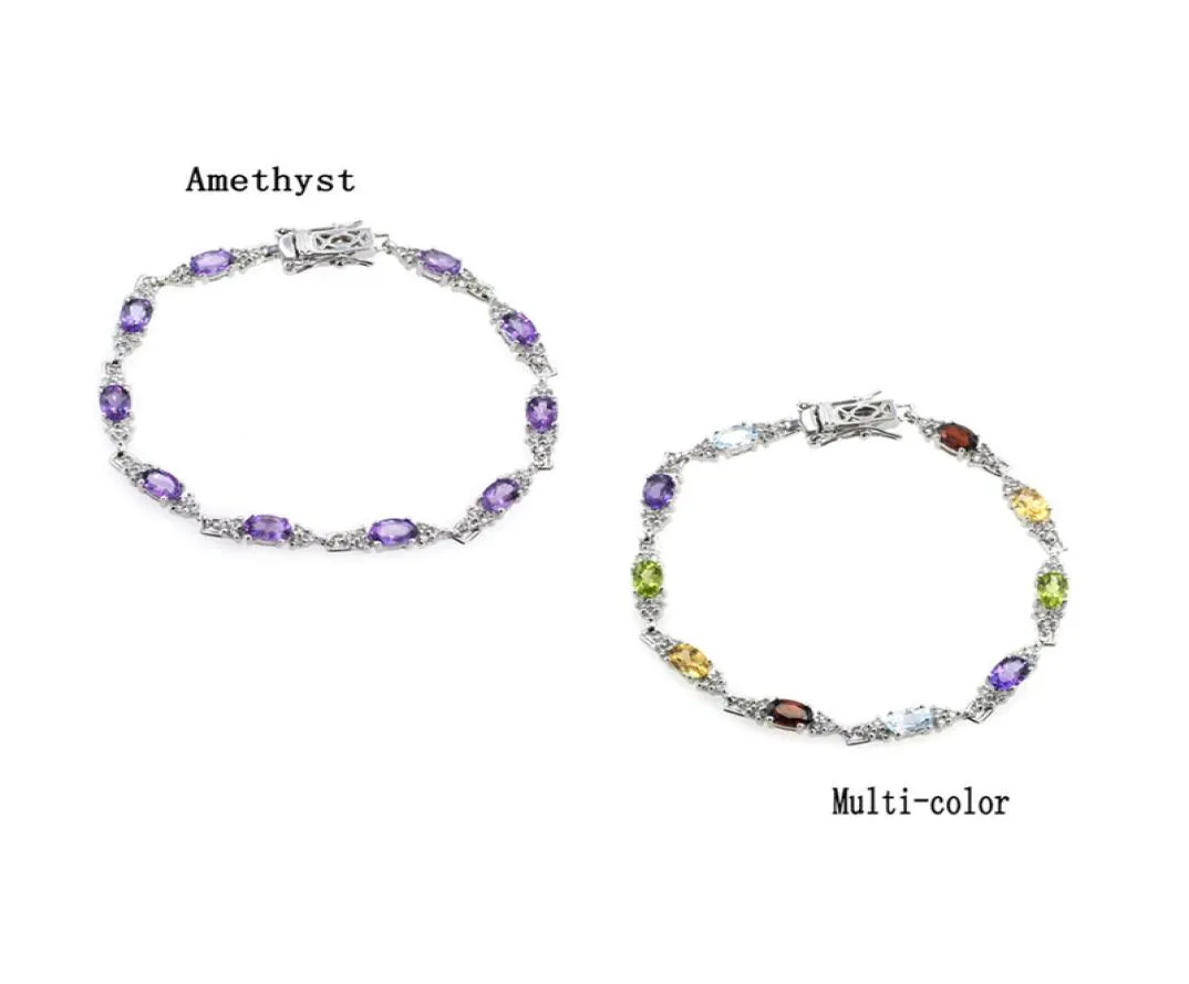 Factory Direct Fashion 925 Sterling Silver South African Purple Gold Gemstone Beads Ladies Bracelet Jewelry Bracelet3376894