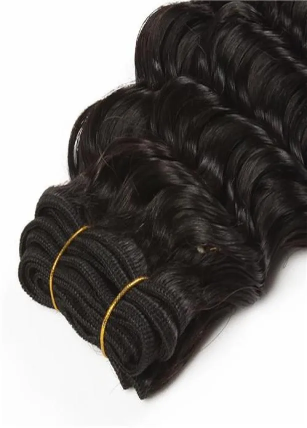 Deep Wave Style 8quot28quot 1pcs 95100g Human Hair Extensions Remy Hair Natural Color can be dyed Brazilian virgin Hair3397357