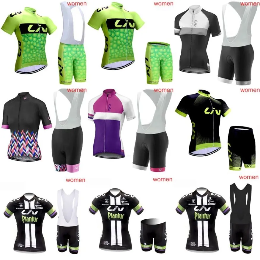 Femmes LIV Team Cyclisme Manches Courtes Jersey Set Haute Qualité Vêtements De Vélo Vêtements De Vélo À Séchage Rapide VTT Maillot Ropa Ciclismo Y21257p