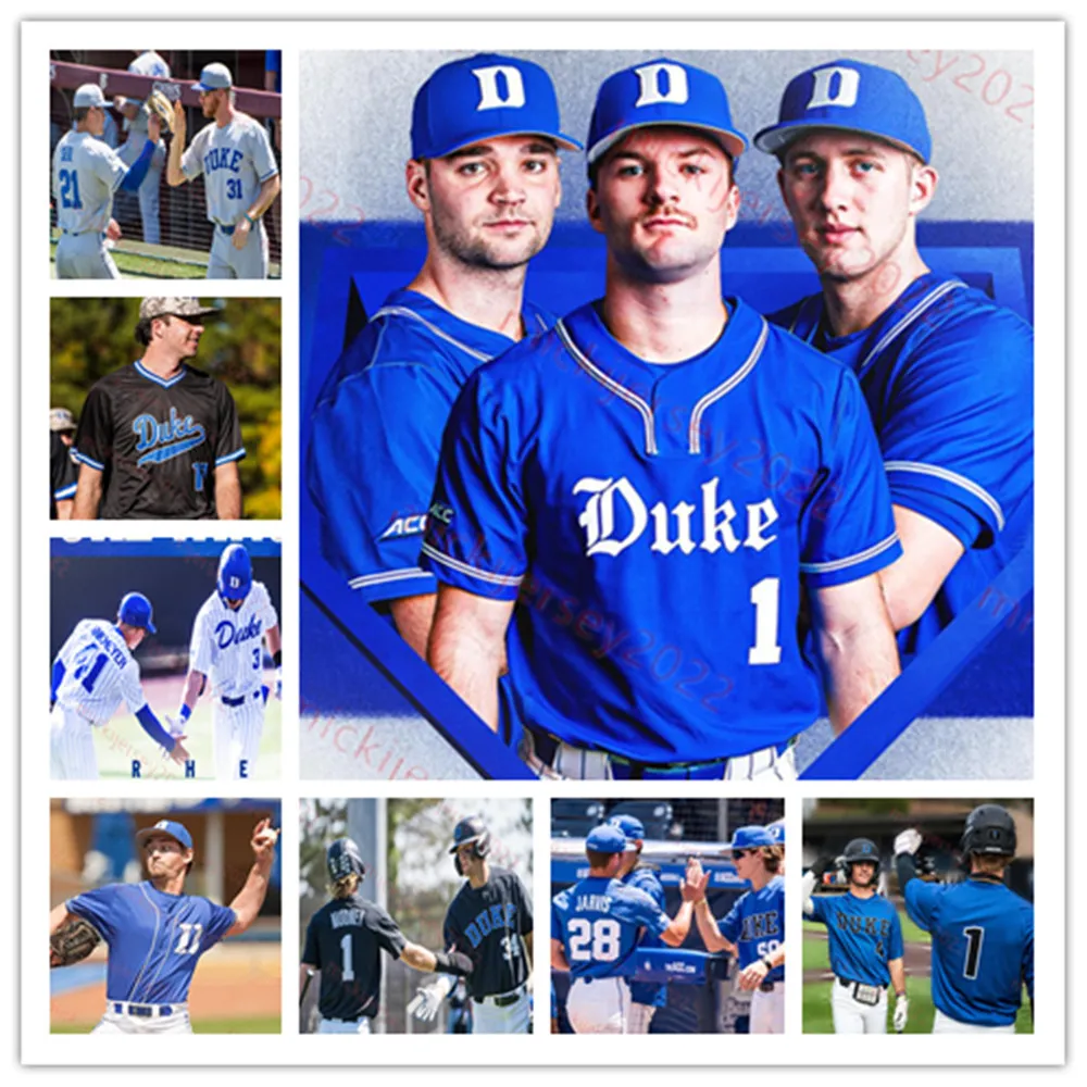 Maglia da baseball Duke Blue Devils 23 Michael Seander 33 Roman DiGiacomo 28 Bryce Jarvis 3 J.Walker Duke Maglie Custom Stitched Mens Youth