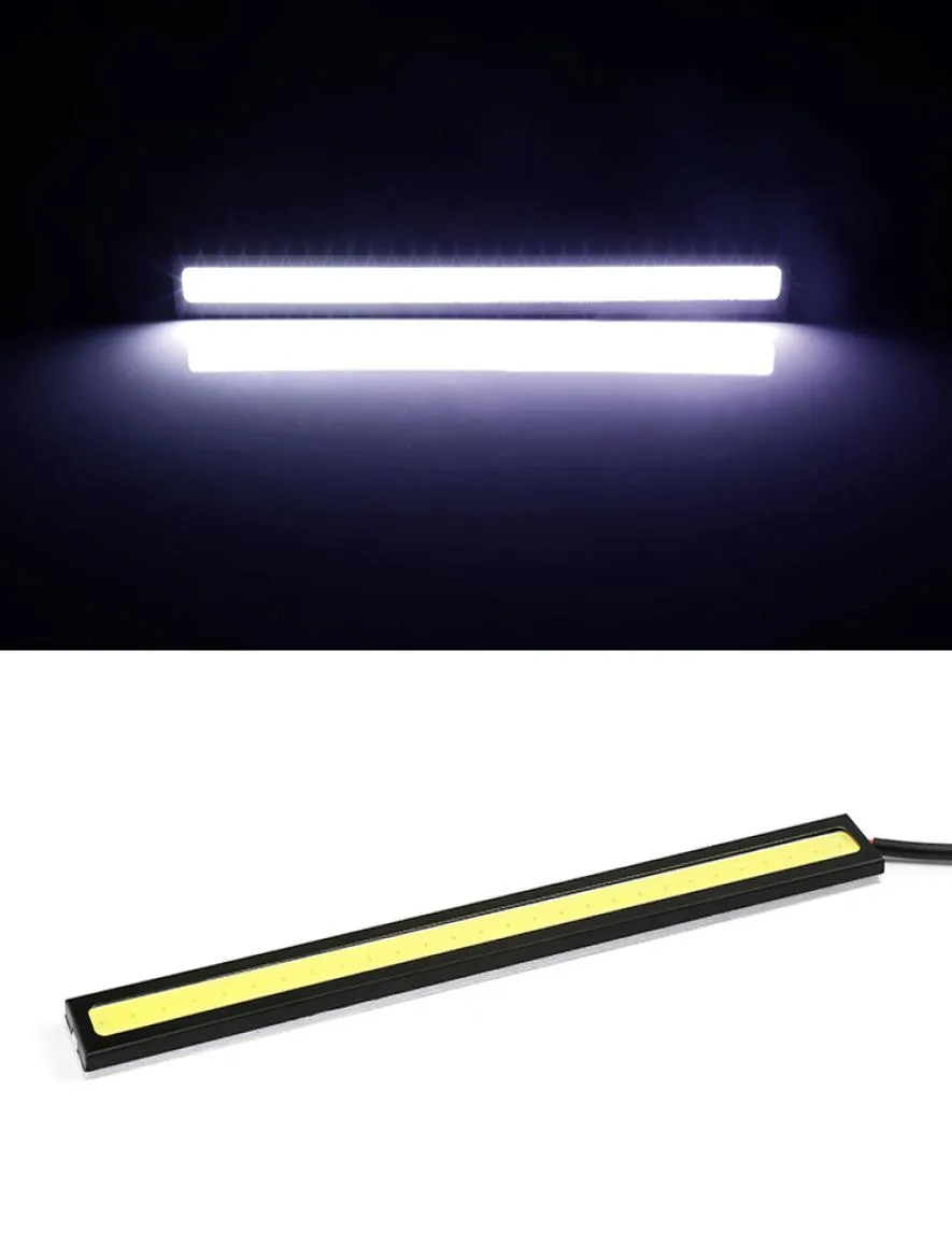 10x 17cm COB LED DRL Sürüş Gündüz Koşu Işıkları Strip 12V Cob LED DRL Çubuk Alüminyum Şerit Panel Araba Çalışan 1080909