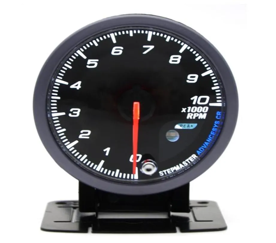 60mm bil Auto Tachometer 010000 rpm mätare svart ansiktsmätare med vit bärnsten dubbel LED -belysning bilmätare5992857