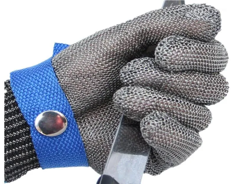 Fingerless Handskar Hela Cut Proof Stab Anticutting Resistant rostfritt stål Metallnät Butcher High Performance Protect WIR5369644