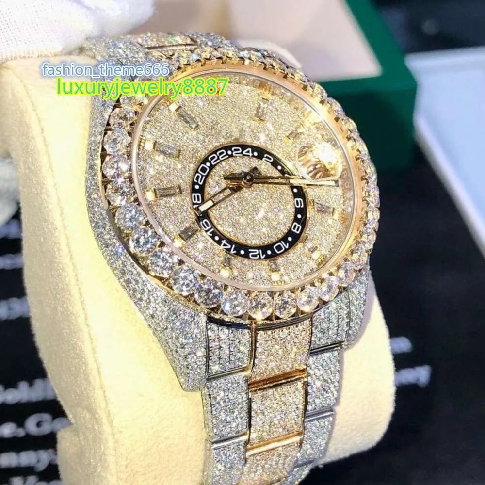 Factory Custom Pass Diamond Test Iced Out Luxury Vvs Moissanite Diamond Watch Donna Orologi Hip Hop con diamanti pieni