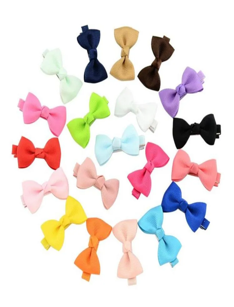 Baby Bow Hairpins Small Mini Grosgrain Ribbon Bows Hairgrips Girls Bowknot Hair Clips Kids Hair Accessories 20 Colors KFJ1261549500