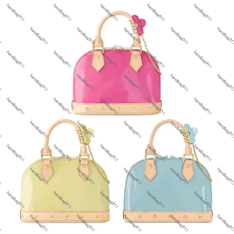 Dames Mode Casual Designer Luxe En Cuir Verni Shell Sac À Main Fourre-Tout Bandoulière Sac À Bandoulière TOP Miroir Qualité M90611 M24062 M24063 Purse Pouch