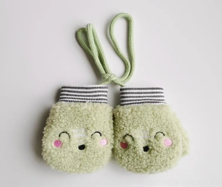 Jaiv granular mittens cashmere warm and gloveschildren039s winter cutebaby plush warm plush hanging neck gloves1609556