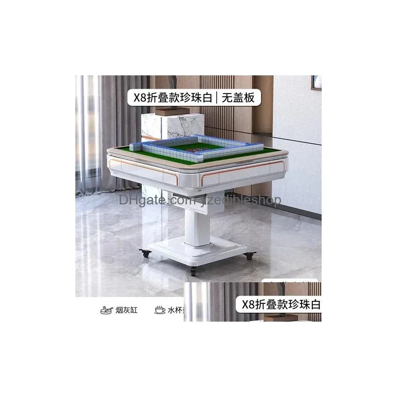 Decorative Plates Mahjong Hine Matic Household Internet Celebrity Folding Mute Table Dining Dual-Use Electric Sparrow Drop Delivery Dhutn