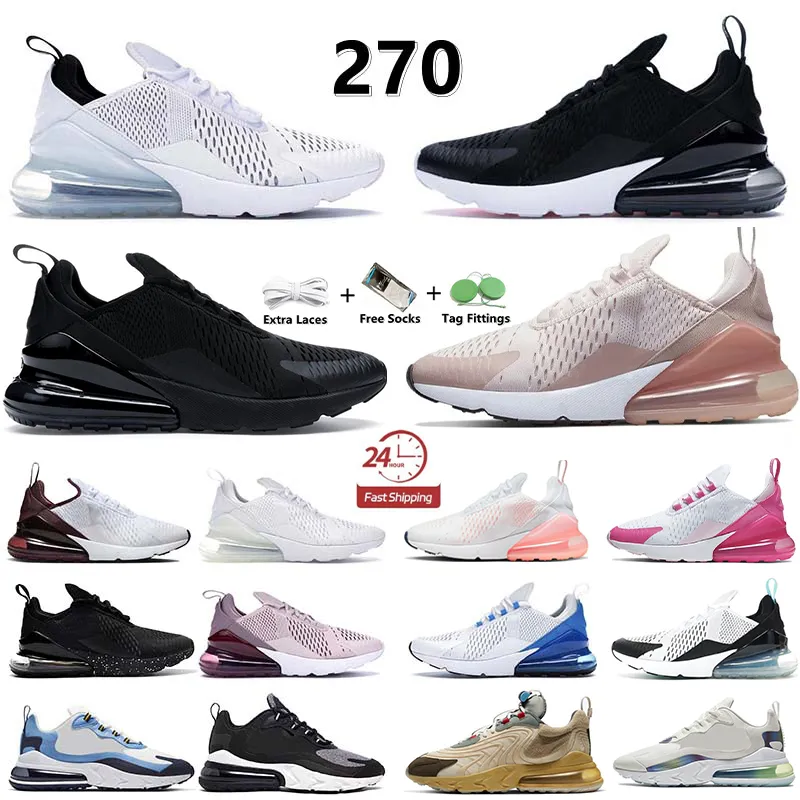 Nike Air Max 270 UNC Triple bianco nero BARELY ROSE scarpe da corsa da uomo moda Antracite Habanero University Rosso blu Grape tiger Olive uomo donna scarpe da sportive sneakers